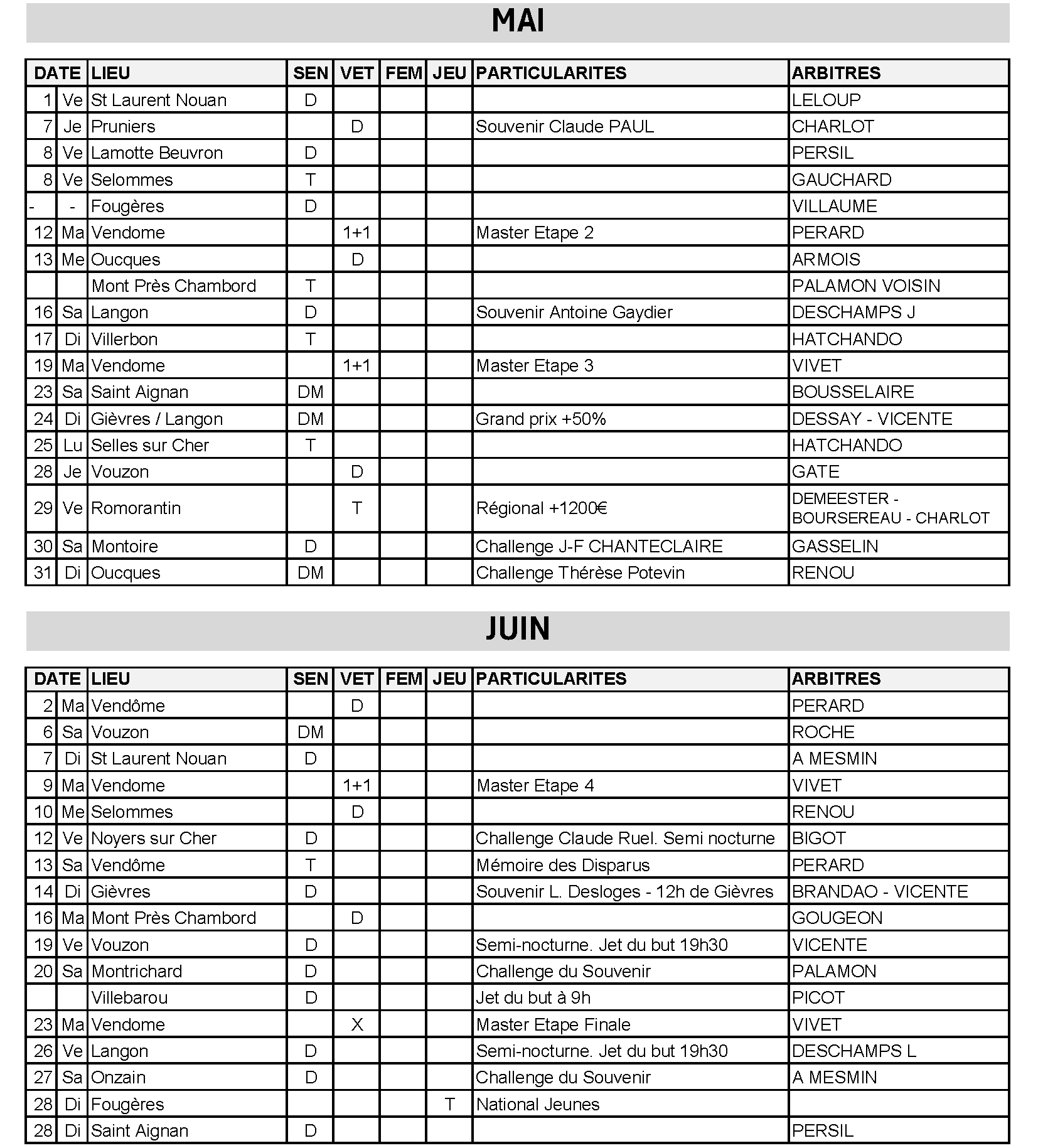calendrier41 mai juin